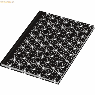 4 x RNK Notizbuch 'black & white Stars' A5 dotted 96 Blatt von RNK