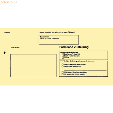 RNK Postzustellung Innerer Umschlag DINlang nassklebend VE=100 Stück von RNK