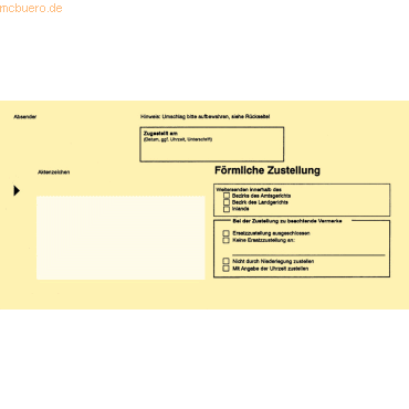 RNK Postzustellung Innerer Umschlag DINlang nassklebend mit Fenster VE von RNK