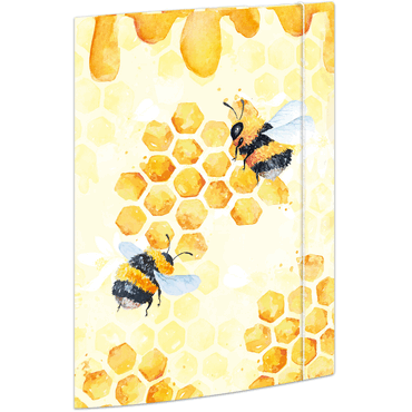 RNK Zeichenmappe Honey - A4 3 Klappen mit Gummizug Karton. von RNK