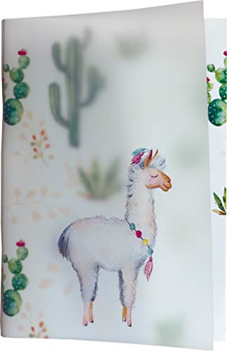 RNK 46764 - Heft „Lama“, kariert, DIN A5, mit PP-Kunststoff Umschlag, 100 Blatt, 60 g/m², 1 Stück von RNKVERLAG