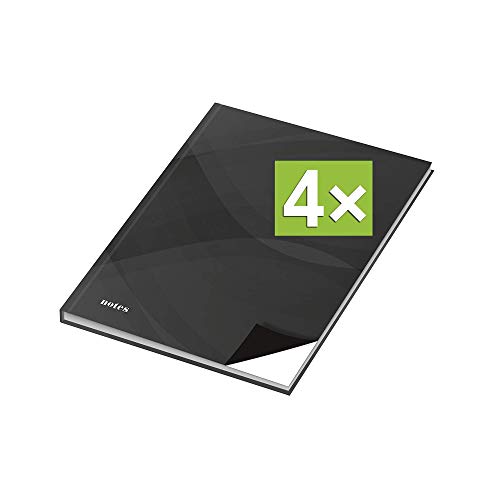 RNK - Verlag Notizbuch mit Hardcover-Einband, 96 Blatt, Notizheft, Tagebuch, Schreibbuch (4er Pack, Schwarz A4 (Blanko)) von RNKVERLAG