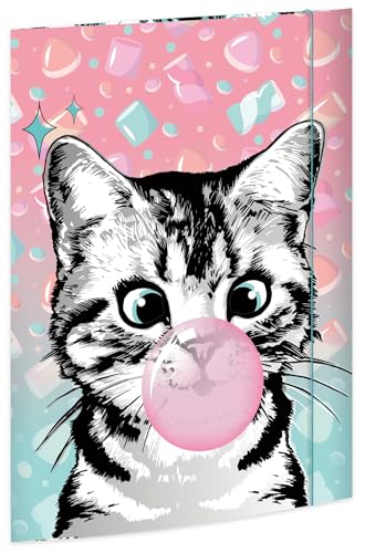 RNKVERLAG Zeichenmappe Sweet Cat 320 x 430 mm, für Formate bis DIN A3 mit Gummizugverschluss, 1 Stück von RNKVERLAG