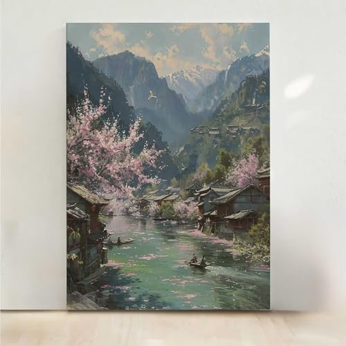 Blume Diamond Painting, 5D Berg Diamond Painting Erwachsene Diamant Malerei DIY Steine Kristall Kunst Bastelnset Erwachsene Anfänger Set, zur Zimmer Wanddeko, Geschenke für Frauen 40x50CM PjY8573 1-X von RNXAOPEN