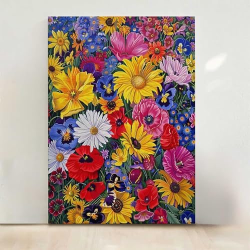 Blume Diamond Painting, 5D Blumen Diamond Painting Erwachsene Diamant Malerei DIY Steine Kristall Kunst Bastelnset Erwachsene Anfänger Set, zur Zimmer Wanddeko, Geschenke für Frauen 60x80cm PjY627 D-A von RNXAOPEN