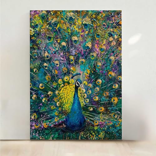 Blume Diamond Painting, 5D Pfau Diamond Painting Erwachsene Diamant Malerei DIY Steine Kristall Kunst Bastelnset Erwachsene Anfänger Set, zur Zimmer Wanddeko, Geschenke für Frauen 70x95CM PjY4025 6-4 von RNXAOPEN