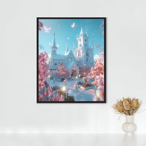 Diamond Painting Architektur, Diamond Painting Erwachsene Kirche Bastelset, DIY Diamant Malerei Runder Vollbohrer Diamanten Kinder Malerei Stickerei Kreuzstich Dekoration, Geschenk (90x120cm) PJY9 1-0 von RNXAOPEN
