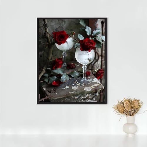 Diamond Painting Erwachsene Alkohol Diamond Painting Weinglas DIY Vollbohrer Diamant Malerei Set Anfänger, Diamant Kunst Malerei Stickerei Set, Wanddeko und Zimmer Deko, Geschenke (50x70cm) PJY9 2-8 von RNXAOPEN