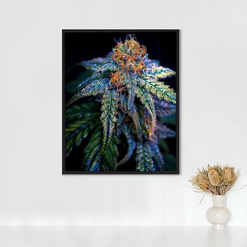 Diamond Painting Erwachsene Anlage Diamond Painting Blume DIY Vollbohrer Diamant Malerei Set Anfänger, Diamant Kunst Malerei Stickerei Set, Wanddeko und Zimmer Deko, Geschenke 40x50cm PJY3 7-8 von RNXAOPEN