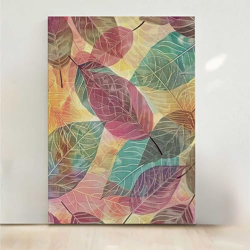 Diamond Painting Erwachsene BläTter Diamant Painting Bilder Anlage 5D DIY Mosaikherstellung Basteln Erwachsene Anfänger Set für Heim Schlafzimmer Deko Wohnzimmer, Geschenke 80x100cm PjY922 U-P von RNXAOPEN