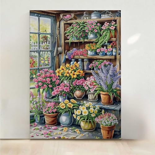 Diamond Painting Erwachsene Blume Diamant Painting Bilder Blumen 5D DIY Mosaikherstellung Basteln Erwachsene Anfänger Set für Heim Schlafzimmer Deko Wohnzimmer, Geschenke 80x100cm PjY1324 F-3 von RNXAOPEN