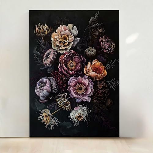 Diamond Painting Erwachsene Blume Diamant Painting Bilder Blumen 5D DIY Mosaikherstellung Basteln Erwachsene Anfänger Set für Heim Schlafzimmer Deko Wohnzimmer, Geschenke für Frauen 30x40CM PjY764 D-H von RNXAOPEN