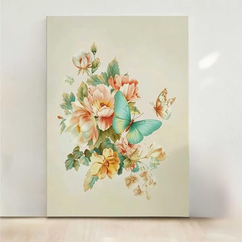 Diamond Painting Erwachsene Blume Diamant Painting Bilder Schmetterling 5D DIY Mosaikherstellung Basteln Erwachsene Anfänger Set für Heim Schlafzimmer Deko Wohnzimmer, Geschenke 30x40cm PjY8688 X-N von RNXAOPEN