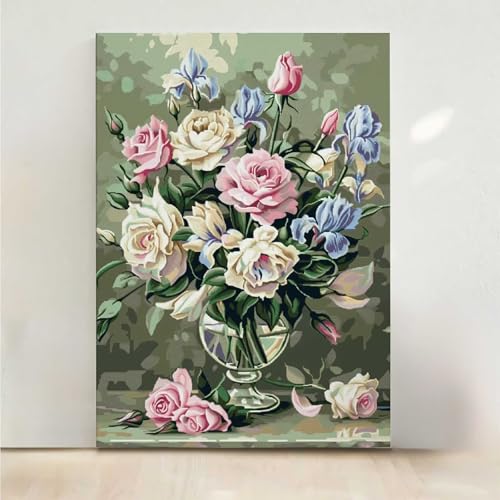 Diamond Painting Erwachsene Blumen Diamant Painting Bilder Blume 5D DIY Mosaikherstellung Basteln Erwachsene Anfänger Set für Heim Schlafzimmer Deko Wohnzimmer, Geschenke für Frauen 30x40CM PjY984 1-B von RNXAOPEN