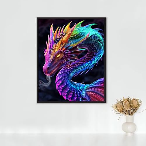 Diamond Painting Erwachsene Fantasie Diamond Painting Skulptur DIY Vollbohrer Diamant Malerei Set Anfänger, Diamant Kunst Malerei Stickerei Set, Wanddeko und Zimmer Deko, Geschenke (30x40cm) PJY2 2-J von RNXAOPEN