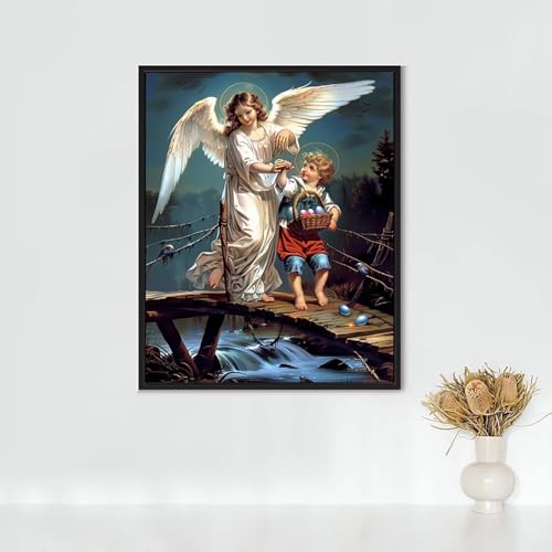 Diamond Painting Erwachsene Figurenkunst Diamond Painting Engel DIY Vollbohrer Diamant Malerei Set, Diamant Kunst Malerei Stickerei Set, Wanddeko und Zimmer Deko, Geschenke 80 x 110 cm PJY9 0-I von RNXAOPEN