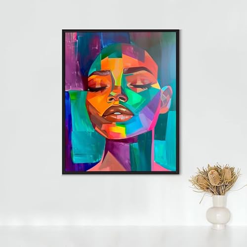 Diamond Painting Erwachsene Figurenkunst Diamond Painting Gesicht DIY Vollbohrer Diamant Malerei Set, Diamant Kunst Malerei Stickerei Set, Wanddeko und Zimmer Deko, Geschenke (80x110cm) PJY8 B-Q von RNXAOPEN