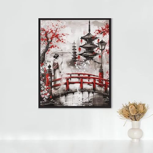 Diamond Painting Erwachsene Garten Diamond Painting Regenschirm DIY Vollbohrer Diamant Malerei Set, Diamant Kunst Malerei Stickerei Set, Wanddeko und Zimmer Deko, Geschenke (80x110cm) PJY9 Y-0 von RNXAOPEN