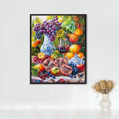 Diamond Painting Erwachsene Halo Diamond Painting Obst DIY Vollbohrer Diamant Malerei Set Anfänger, Diamant Kunst Malerei Stickerei Set, Wanddeko und Zimmer Deko, Geschenke (80x110cm) PJY8 M-0 von RNXAOPEN