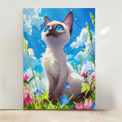 Diamond Painting Erwachsene Katze Diamant Painting Bilder Blume 5D DIY Mosaikherstellung Basteln Erwachsene Anfänger Set für Heim Schlafzimmer Deko Wohnzimmer, Geschenke für Frauen 40x50CM PjY8536 4-Y Diamond Painting Erwachsene Katze Diamant Painting Bilder Blume 5D DIY Mosaikherstellung Basteln Erwachsene Anfänger Set für Heim Schlafzimmer Deko Wohnzimmer, Geschenke für Frauen 40x50CM PjY8536 4-Y von RNXAOPEN