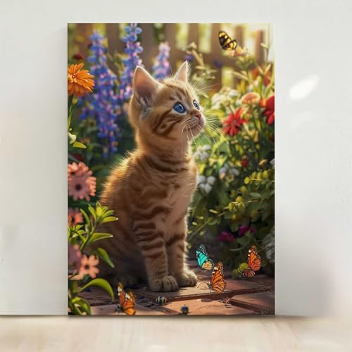 Diamond Painting Erwachsene Katze Diamant Painting Bilder Schmetterling 5D DIY Mosaikherstellung Basteln Erwachsene Anfänger Set für Heim Schlafzimmer Deko Wohnzimmer, Geschenke 40x50cm PjY7262 F-O Diamond Painting Erwachsene Katze Diamant Painting Bilder Schmetterling 5D DIY Mosaikherstellung Basteln Erwachsene Anfänger Set für Heim Schlafzimmer Deko Wohnzimmer, Geschenke 40x50cm PjY7262 F-O von RNXAOPEN