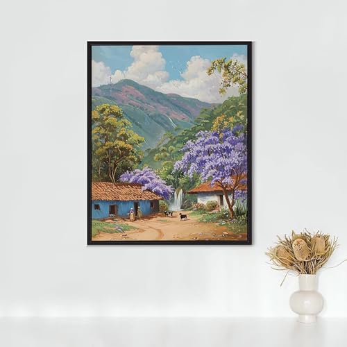 Diamond Painting Erwachsene Katze Diamond Painting Blumen DIY Vollbohrer Diamant Malerei Set Anfänger, Diamant Kunst Malerei Stickerei Set, Wanddeko und Zimmer Deko, Geschenke 90x120CM PJY9 D-K von RNXAOPEN
