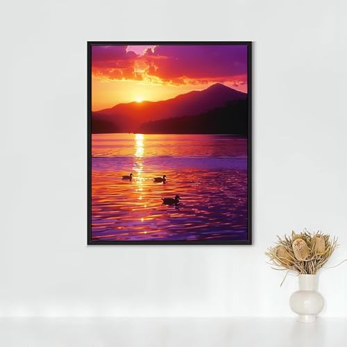 Diamond Painting Erwachsene Katze Diamond Painting Ente DIY Vollbohrer Diamant Malerei Set Anfänger, Diamant Kunst Malerei Stickerei Set, Wanddeko und Zimmer Deko, Geschenke 90x120cm PJY9 3-9 von RNXAOPEN