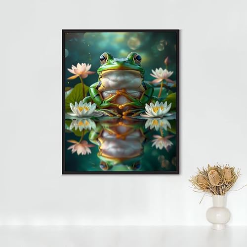 Diamond Painting Erwachsene Katze Diamond Painting Frosch DIY Vollbohrer Diamant Malerei Set Anfänger, Diamant Kunst Malerei Stickerei Set, Wanddeko und Zimmer Deko, Geschenke 80x100CM PJY7 5-U von RNXAOPEN