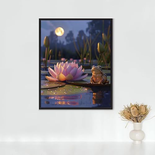 Diamond Painting Erwachsene Katze Diamond Painting Seerose DIY Vollbohrer Diamant Malerei Set Anfänger, Diamant Kunst Malerei Stickerei Set, Wanddeko und Zimmer Deko, Geschenke (70x95cm) PJY6 X-M von RNXAOPEN