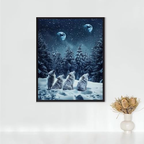 Diamond Painting Erwachsene Katze Diamond Painting Wolf DIY Vollbohrer Diamant Malerei Set Anfänger, Diamant Kunst Malerei Stickerei Set, Wanddeko und Zimmer Deko, Geschenke (50x70cm) PJY4 T-J von RNXAOPEN