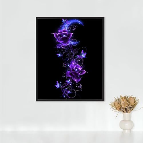 Diamond Painting Erwachsene Kunst Diamond Painting Blume DIY Vollbohrer Diamant Malerei Set Anfänger, Diamant Kunst Malerei Stickerei Set, Wanddeko und Zimmer Deko, Geschenke (30x40cm) PJY2 4-Q von RNXAOPEN