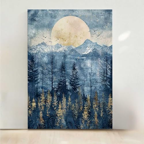 Diamond Painting Erwachsene Landschaft Diamant Painting Bilder Baum 5D DIY Mosaikherstellung Basteln Erwachsene Anfänger Set für Heim Schlafzimmer Deko Wohnzimmer, Geschenke 30x40cm PjY7590 3-6 von RNXAOPEN