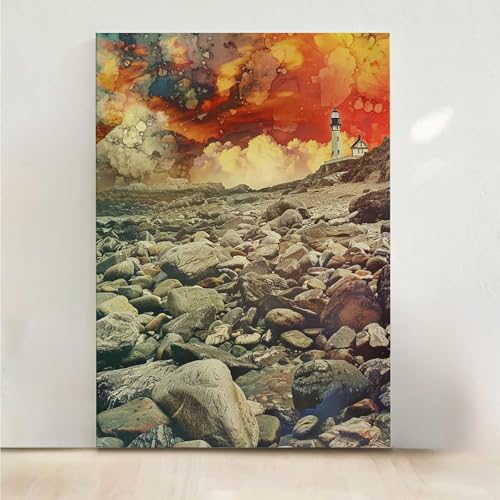 Diamond Painting Erwachsene Landschaft Diamant Painting Bilder Sea 5D DIY Mosaikherstellung Basteln Erwachsene Anfänger Set für Heim Schlafzimmer Deko Wohnzimmer, Geschenke 70x95CM PjY5258 O-5 von RNXAOPEN