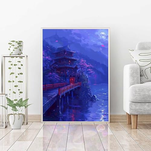 Diamond Painting Erwachsene Mond, DIY Diamond Painting Haus Bastelset, Vollbohrer Diamant Malerei Set, Diamant Kunst Malerei Stickerei Set, Wanddeko und Zimmer Deko, Geschenke 90x120cm PJY9 1-N Diamond Painting Erwachsene Mond, DIY Diamond Painting Haus Bastelset, Vollbohrer Diamant Malerei Set, Diamant Kunst Malerei Stickerei Set, Wanddeko und Zimmer Deko, Geschenke 90x120cm PJY9 1-N von RNXAOPEN