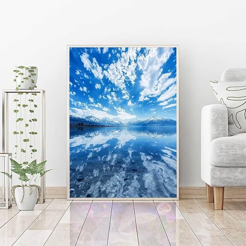 Diamond Painting Erwachsene Ozean, DIY Diamond Painting Himmel Bastelset, Vollbohrer Diamant Malerei Set, Diamant Kunst Malerei Stickerei Set, Wanddeko und Zimmer Deko, Geschenke (80x110cm) PJY8 G-7 von RNXAOPEN