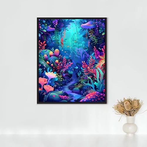 Diamond Painting Erwachsene Ozean Diamond Painting Koralle DIY Vollbohrer Diamant Malerei Set Anfänger, Diamant Kunst Malerei Stickerei Set, Wanddeko und Zimmer Deko, Geschenke (30x40cm) PJY2 6-9 von RNXAOPEN