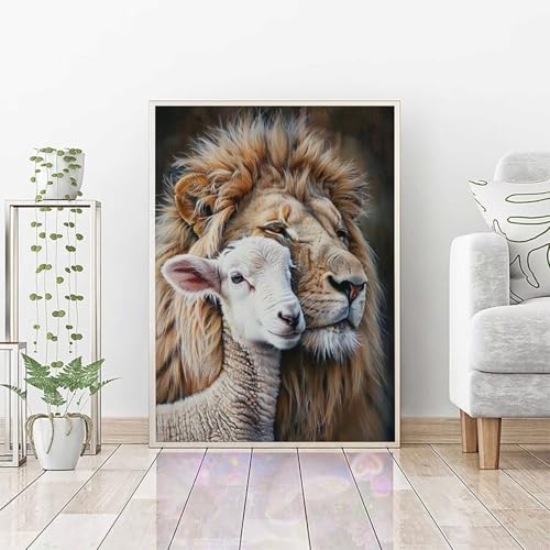 Diamond Painting Erwachsene Schaf, DIY Diamond Painting Löwe Bastelset, Vollbohrer Diamant Malerei Set, Diamant Kunst Malerei Stickerei Set, Wanddeko und Zimmer Deko, Geschenke 40x50CM PJY3 I-Z Diamond Painting Erwachsene Schaf, DIY Diamond Painting Löwe Bastelset, Vollbohrer Diamant Malerei Set, Diamant Kunst Malerei Stickerei Set, Wanddeko und Zimmer Deko, Geschenke 40x50CM PJY3 I-Z von RNXAOPEN