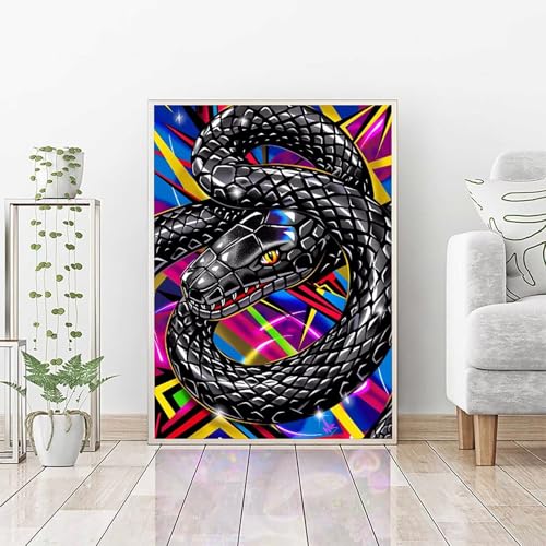 Diamond Painting Erwachsene Schlange, DIY Diamond Painting Tier Bastelset, Vollbohrer Diamant Malerei Set, Diamant Kunst Malerei Stickerei Set, Wanddeko und Zimmer Deko, Geschenke 80x100cm PJY7 7-C von RNXAOPEN