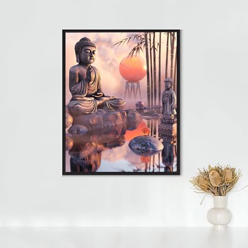 Diamond Painting Erwachsene Skulptur Diamond Painting Buddha-Statuen DIY Vollbohrer Diamant Malerei Set, Diamant Kunst Malerei Stickerei Set, Wanddeko und Zimmer Deko, Geschenke 50 x 70 cm PJY4 Y-S von RNXAOPEN