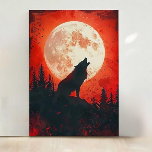 Diamond Painting Erwachsene Tier Diamant Painting Bilder Wolf 5D DIY Mosaikherstellung Basteln Erwachsene Anfänger Set für Heim Schlafzimmer Deko Wohnzimmer, Geschenke für Frauen 40x50cm PjY8018 3-6 von RNXAOPEN