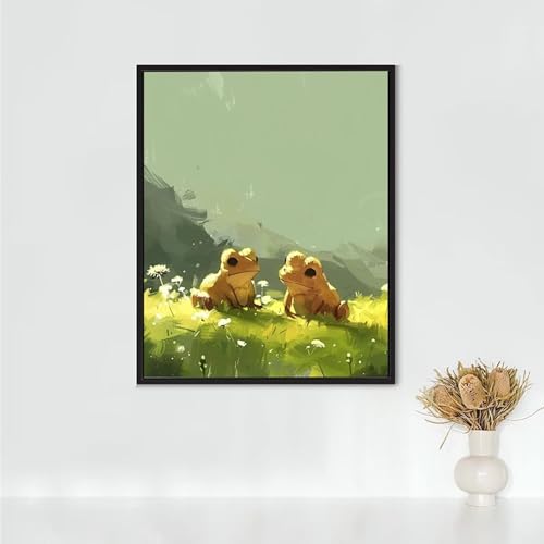 Diamond Painting Erwachsene Tier Diamond Painting Frosch DIY Vollbohrer Diamant Malerei Set Anfänger, Diamant Kunst Malerei Stickerei Set, Wanddeko und Zimmer Deko, Geschenke (70x95cm) PJY6 J-2 von RNXAOPEN