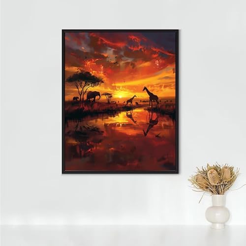 Diamond Painting Erwachsene Tier Diamond Painting Giraffe DIY Vollbohrer Diamant Malerei Set Anfänger, Diamant Kunst Malerei Stickerei Set, Wanddeko und Zimmer Deko, Geschenke (80x110cm) PJY8 8-3 von RNXAOPEN