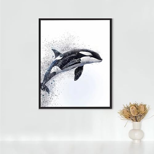 Diamond Painting Erwachsene Tier Diamond Painting Killerwal DIY Vollbohrer Diamant Malerei Set Anfänger, Diamant Kunst Malerei Stickerei Set, Wanddeko und Zimmer Deko, Geschenke (30x40cm) PJY2 8-6 von RNXAOPEN