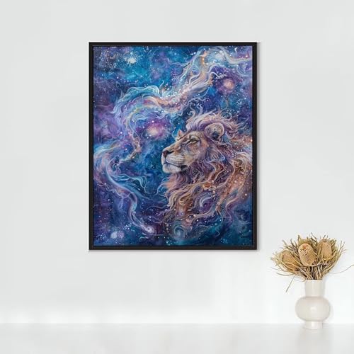 Diamond Painting Erwachsene Tier Diamond Painting LöWe DIY Vollbohrer Diamant Malerei Set Anfänger, Diamant Kunst Malerei Stickerei Set, Wanddeko und Zimmer Deko, Geschenke 30 x 40 cm PJY2 L-2 von RNXAOPEN