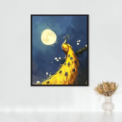 Diamond Painting Erwachsene Tier Diamond Painting Pfau DIY Vollbohrer Diamant Malerei Set Anfänger, Diamant Kunst Malerei Stickerei Set, Wanddeko und Zimmer Deko, Geschenke (80x110cm) PJY8 T-L von RNXAOPEN