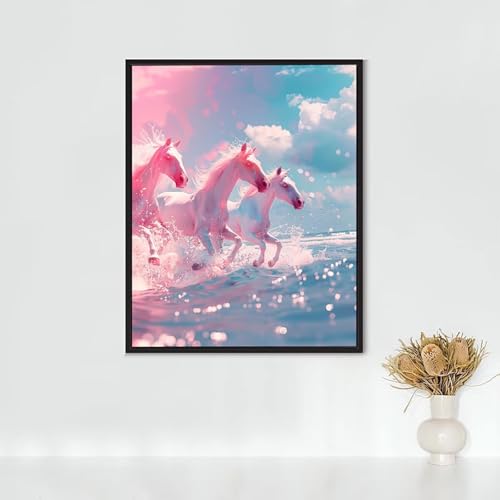 Diamond Painting Erwachsene Tier Diamond Painting Pferd DIY Vollbohrer Diamant Malerei Set Anfänger, Diamant Kunst Malerei Stickerei Set, Wanddeko und Zimmer Deko, Geschenke 90x120CM PJY9 B-X von RNXAOPEN