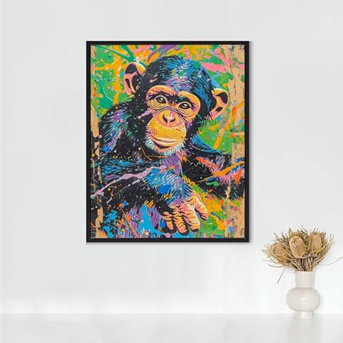 Diamond Painting Erwachsene Tier Diamond Painting Schimpansen DIY Vollbohrer Diamant Malerei Set Anfänger, Diamant Kunst Malerei Stickerei Set, Wanddeko und Zimmer Deko, Geschenke 70 x 95 cm PJY6 N-L Diamond Painting Erwachsene Tier Diamond Painting Schimpansen DIY Vollbohrer Diamant Malerei Set Anfänger, Diamant Kunst Malerei Stickerei Set, Wanddeko und Zimmer Deko, Geschenke 70 x 95 cm PJY6 N-L von RNXAOPEN