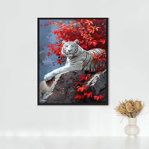 Diamond Painting Erwachsene Tier Diamond Painting WeißEr Tiger DIY Vollbohrer Diamant Malerei Set Anfänger, Diamant Kunst Malerei Stickerei Set, Wanddeko und Zimmer Deko, Geschenke 60x80CM PJY5 4-3 Diamond Painting Erwachsene Tier Diamond Painting WeißEr Tiger DIY Vollbohrer Diamant Malerei Set Anfänger, Diamant Kunst Malerei Stickerei Set, Wanddeko und Zimmer Deko, Geschenke 60x80CM PJY5 4-3 von RNXAOPEN