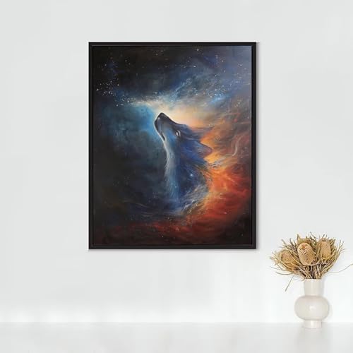 Diamond Painting Erwachsene Tier Diamond Painting Wolf DIY Vollbohrer Diamant Malerei Set Anfänger, Diamant Kunst Malerei Stickerei Set, Wanddeko und Zimmer Deko, Geschenke (70x95cm) PJY6 2-3 von RNXAOPEN