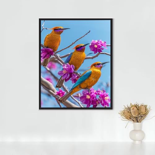 Diamond Painting Erwachsene VöGel Diamond Painting Kolibri DIY Vollbohrer Diamant Malerei Set Anfänger, Diamant Kunst Malerei Stickerei Set, Wanddeko und Zimmer Deko, Geschenke (50x70cm) PJY4 I-L von RNXAOPEN